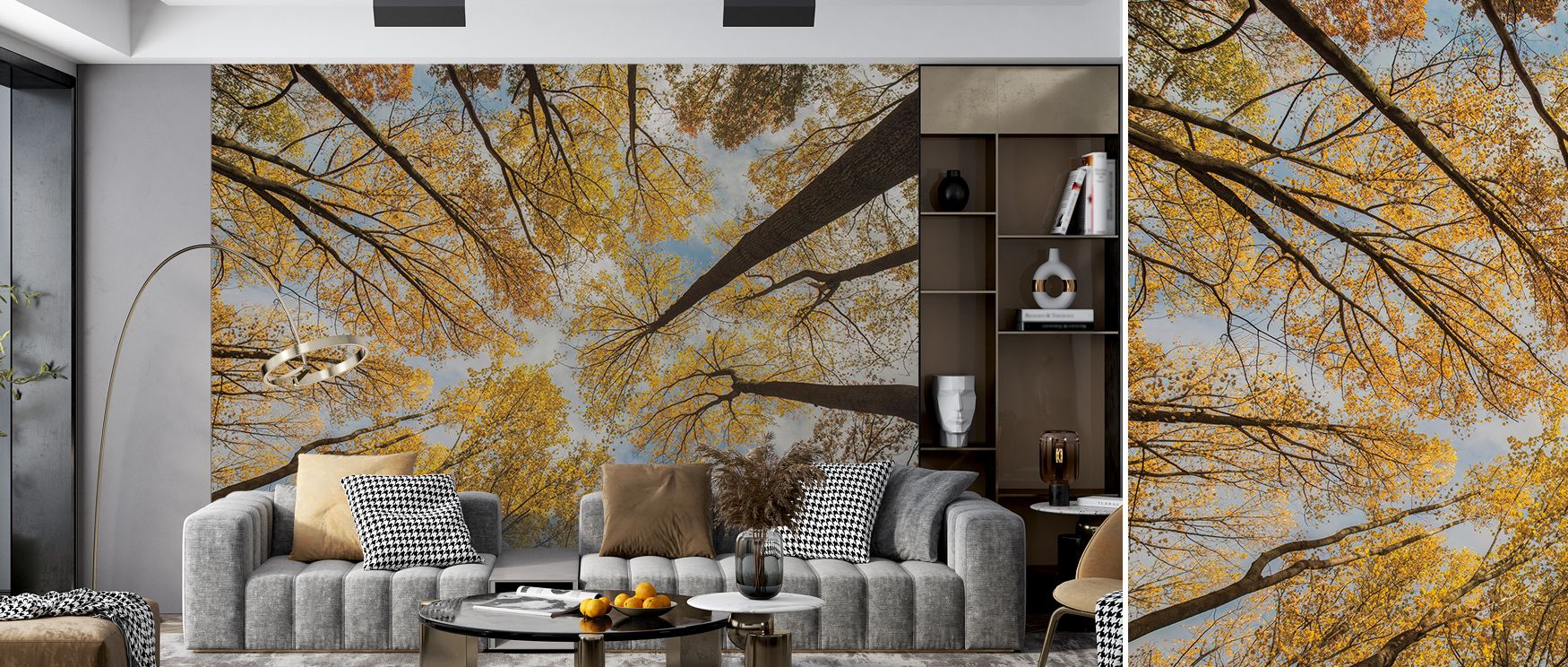 Elegance flows through Towering Trees III Wallpaper, blending depth and light with poetic restraint. Each detail embodies calm strength, creating timeless natural beauty that enriches contemporary and classic interiors alike.