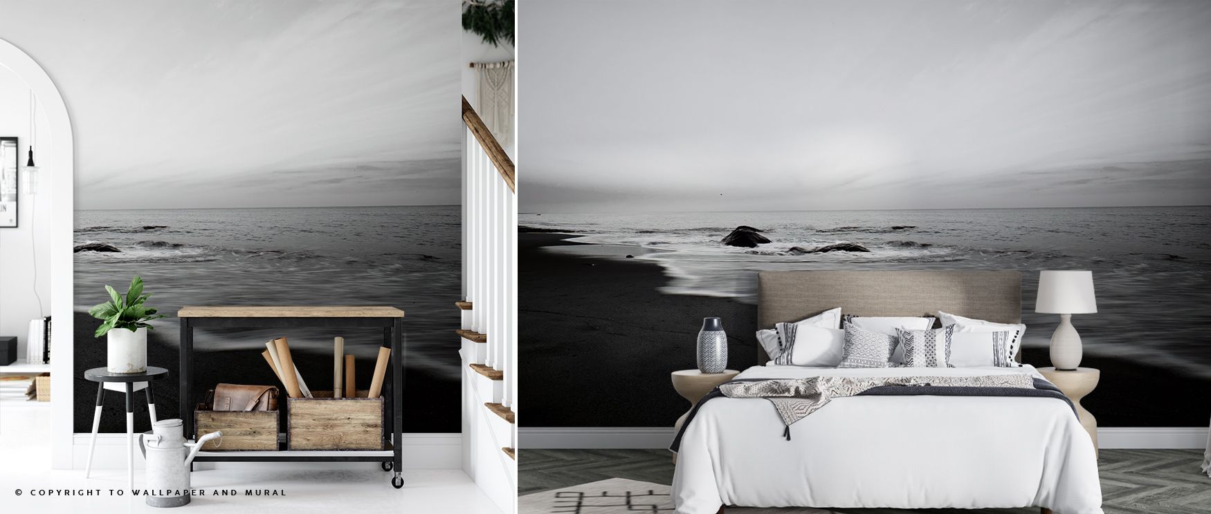 Evoking simplicity and warmth, Tranquil Sands Wallpaper conveys the rhythm of sea and sky. Gentle transitions of sand-toned light reveal texture and depth, creating refined harmony and softness ideal for tranquil interiors. 