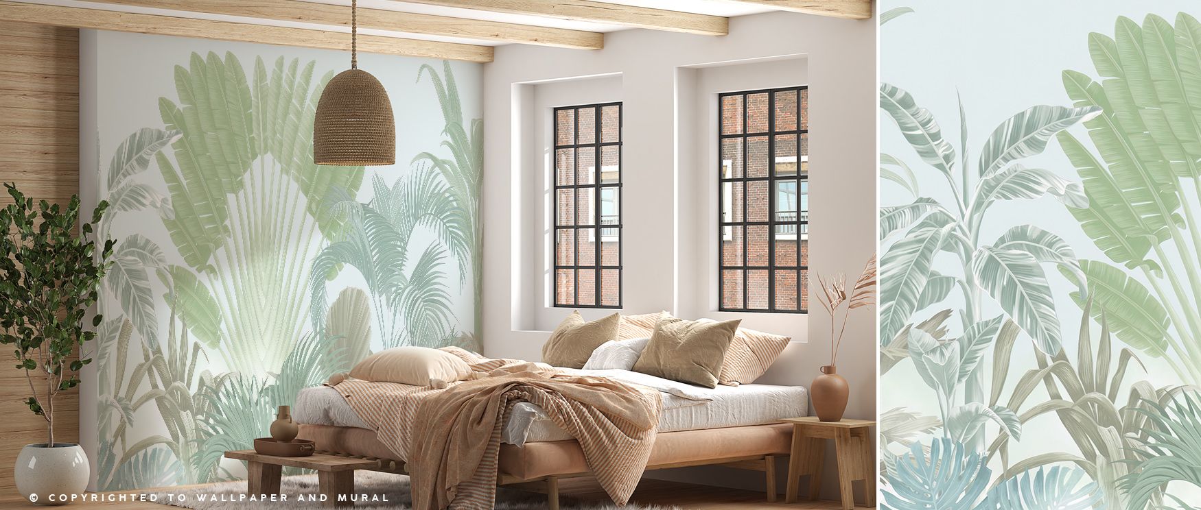 Radiating tropical elegance, Tropical Crown, Fresh Wallpaper captures the luminous depth of layered greens. Each brushstroke reflects vitality and peace. The design’s fluid form evokes breezy afternoons, turning modern walls into natural sanctuaries of co