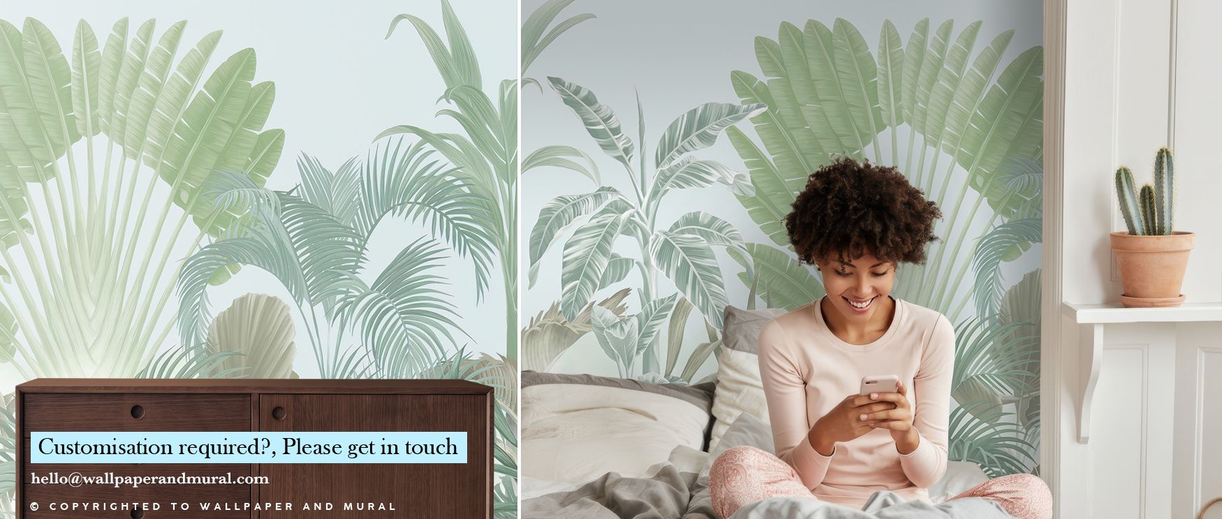 Infused with sunshine and freshness, Tropical Crown, Fresh Wallpaper evokes lush balance through flowing tones. Every hue transitions softly, resembling tropical leaves swaying in filtered light. It enhances interiors with radiance and tranquil vitality. 