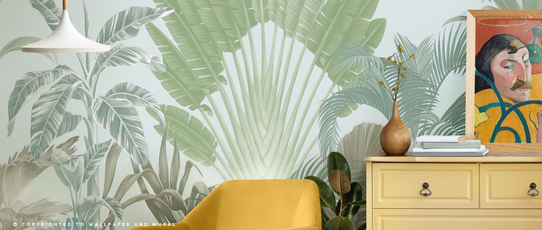 The serene vitality of Tropical Crown, Fresh Wallpaper flows through soft gradients and vivid depth. Each detail carries movement and harmony, evoking tropical renewal and the timeless charm of natural artistry.