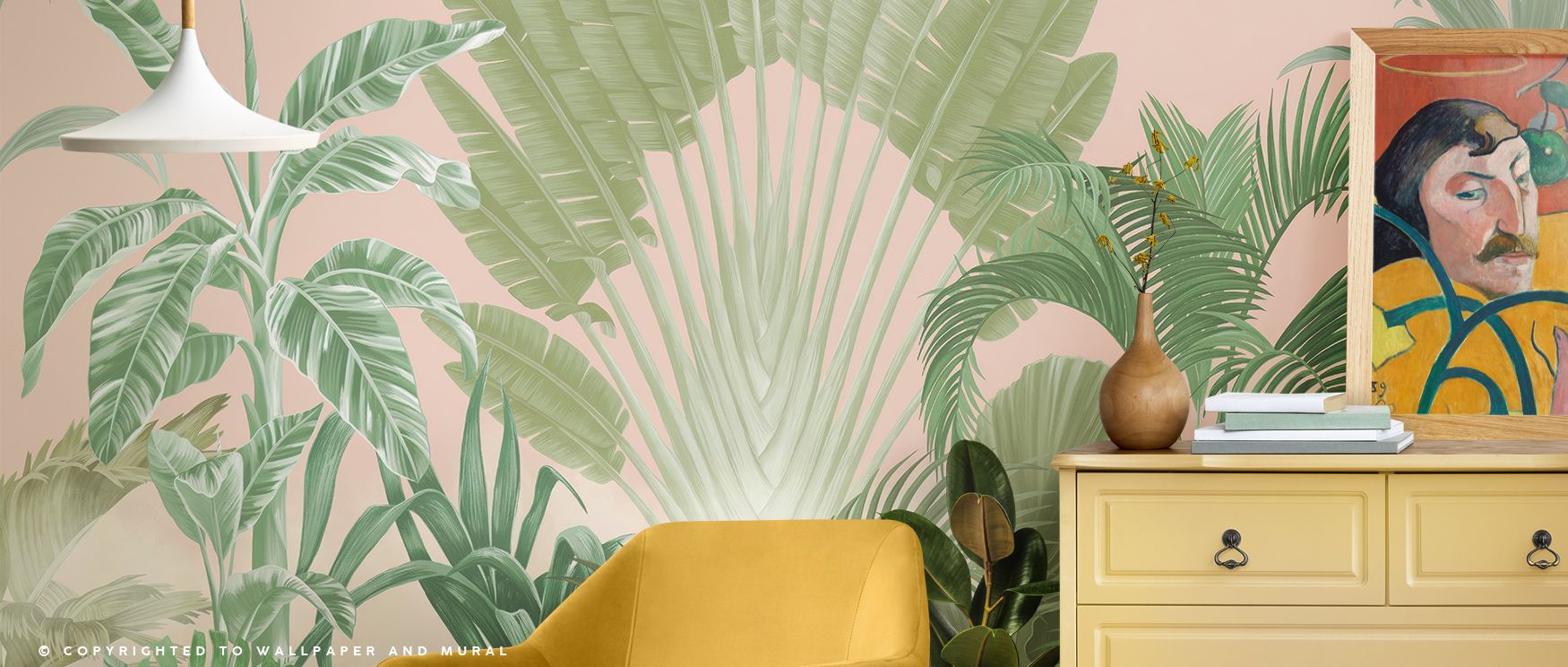 Softly glowing under ambient light, Tropical Crown, Peach Wallpaper conjures the allure of island gardens touched by morning warmth. Its balanced pattern combines botanical complexity with minimalist fluidity. The tender movement of petals and leaves fill