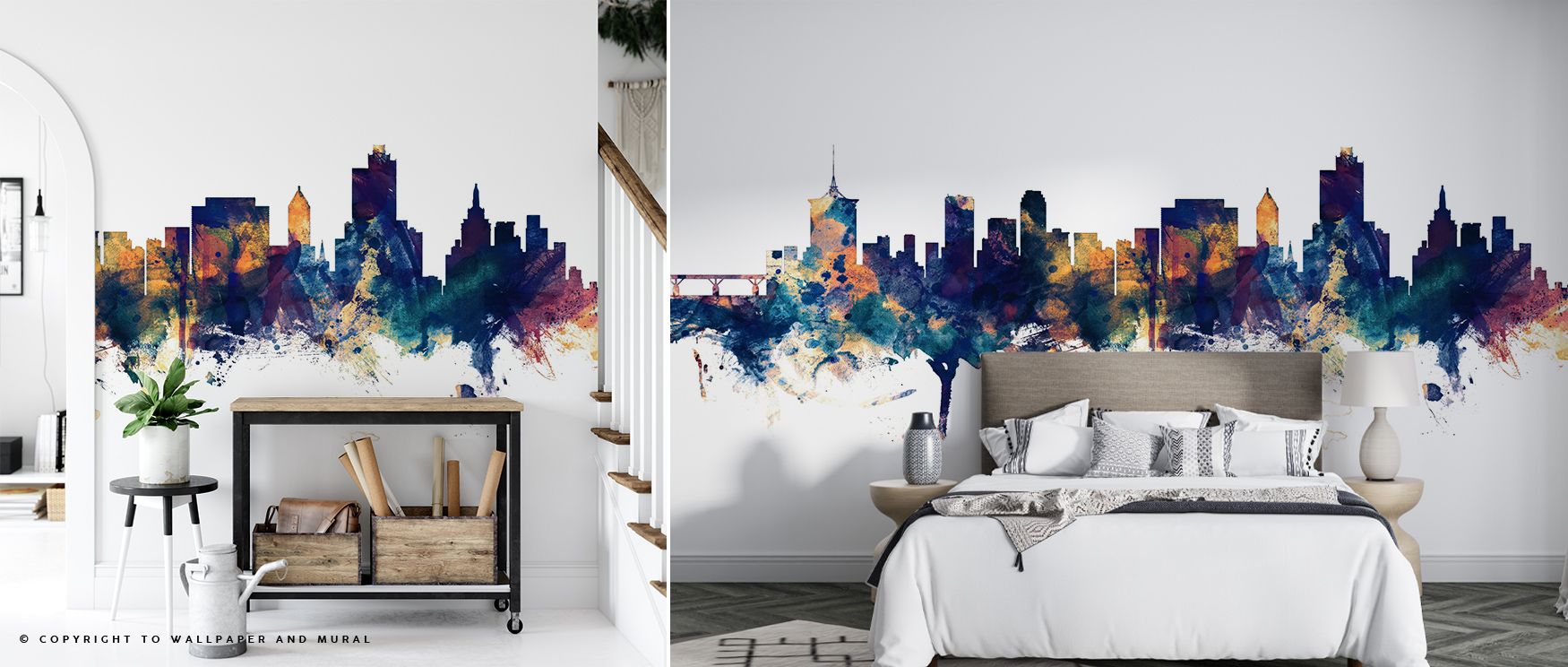 A study in elegance, Tulsa Oklahoma Skyline Blue & Bronze Wallpaper balances strength and subtlety. Each silhouette rises confidently yet softly against a field of metallic shimmer. The gradient light adds immersive perspective, filling interiors with qui