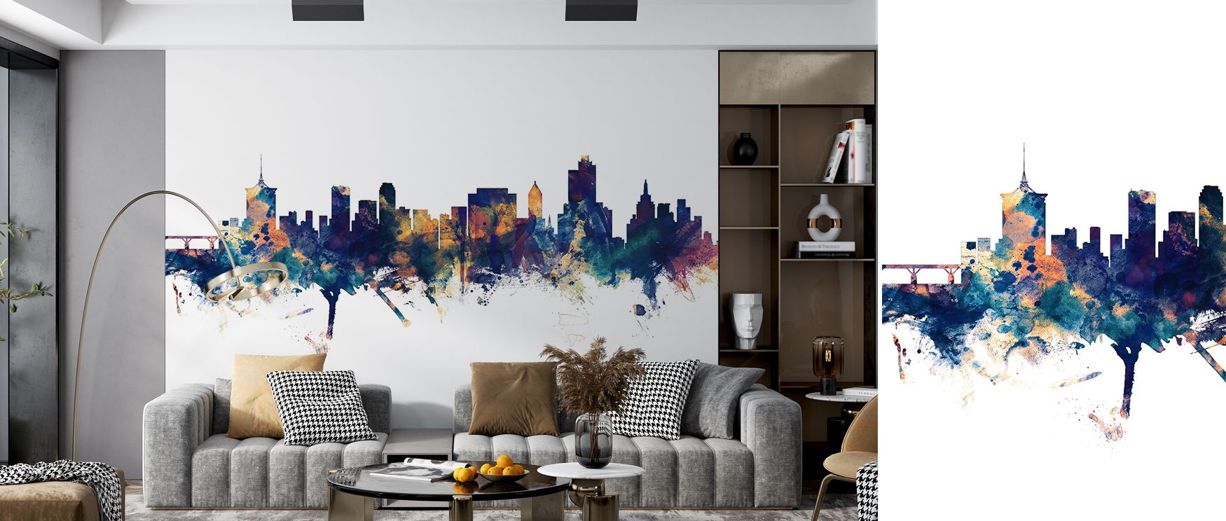Immersed in metallic serenity, Tulsa Oklahoma Skyline Blue & Bronze Wallpaper celebrates modern craftsmanship through fluid skyline forms. The balance of color and texture reflects architectural grace. Subtle variations in luminosity create visual rhythm,