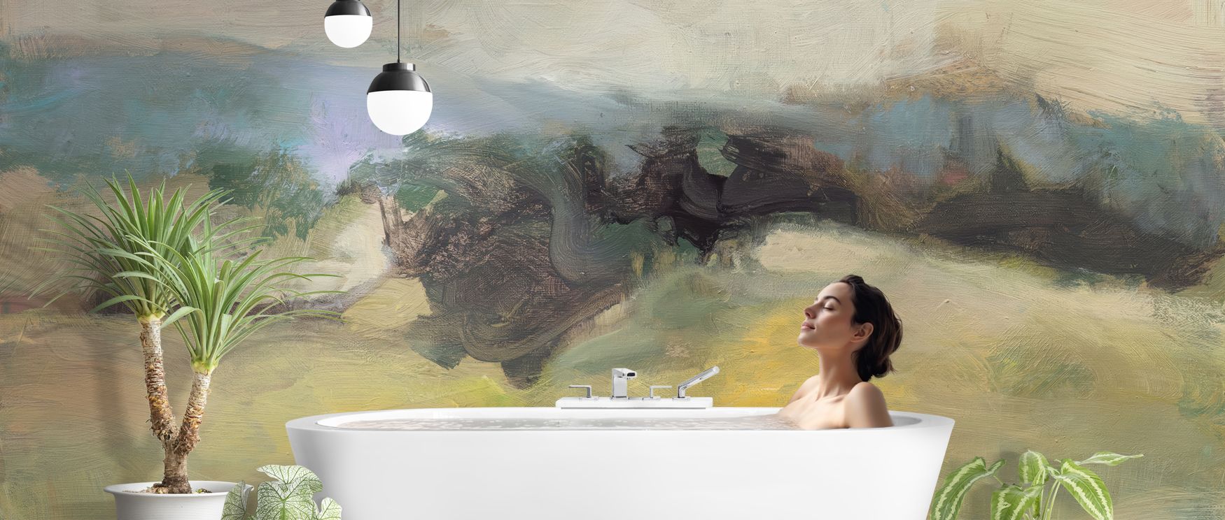 Evocative of early dawn, Valley View Wallpaper unveils the stillness of distant valleys and gentle skies. Its artistry fills contemporary rooms with harmonious calm, blending earthy hues and atmospheric detail in seamless visual unity. 