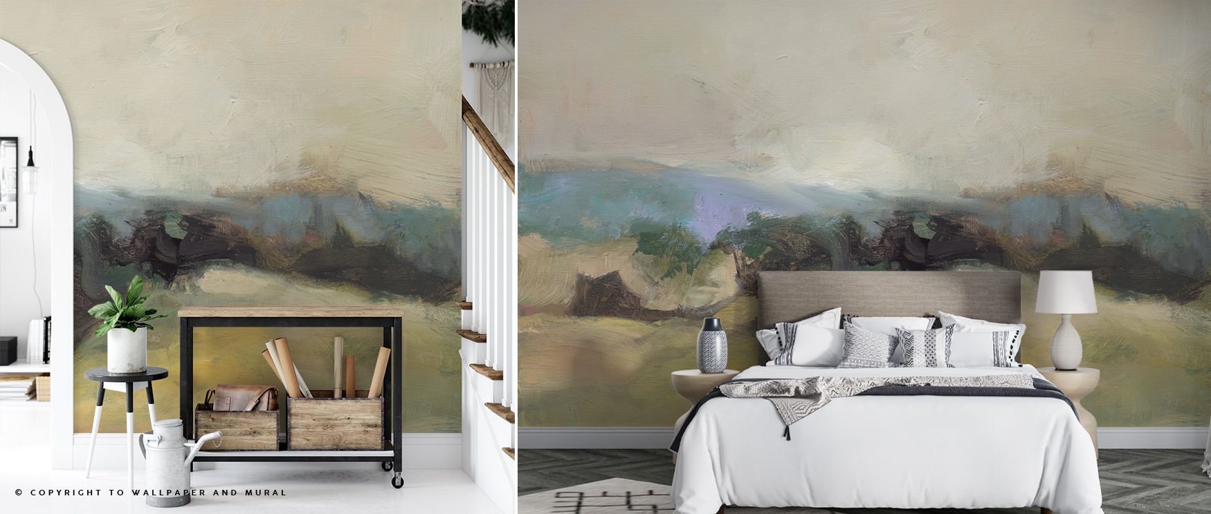 With painterly grace, Valley View Wallpaper evokes the charm of open valleys bathed in gentle light. Its refined harmony enhances calm interiors, adding warmth and texture while preserving the intimacy of quiet contemplation. 