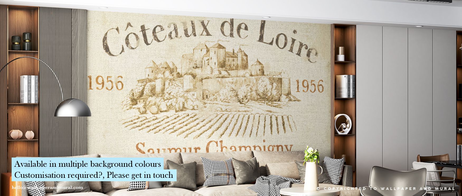 Vin Loire Wallpaper captures the lyrical charm of nature in motion. The texture’s flow suggests breezes over ripened vines, enhancing calm modern settings with painterly elegance and natural rhythm. 