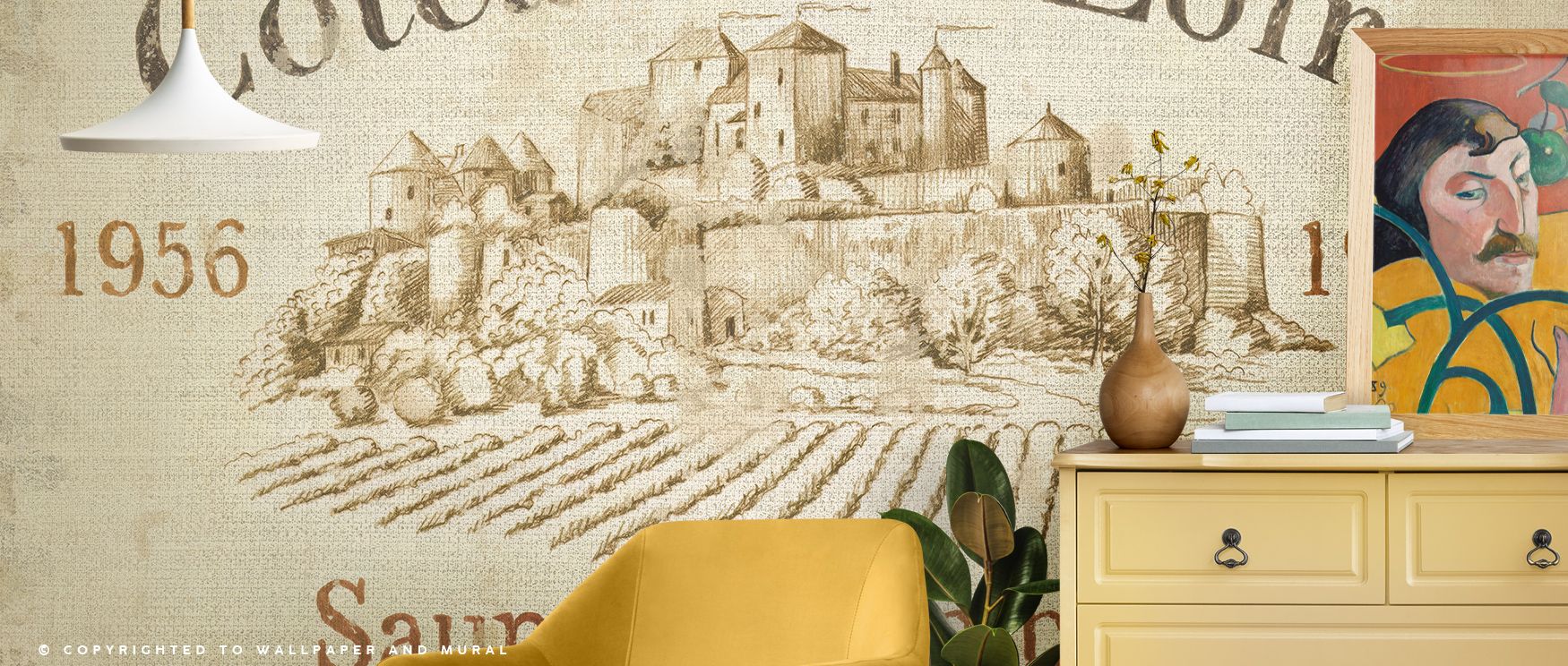 Inspired by Loire’s sunlit fields, Vin Loire Wallpaper brings warmth and serenity through painterly form. Its golden undertones and gentle gradients awaken a tranquil atmosphere of natural abundance and refined simplicity. 