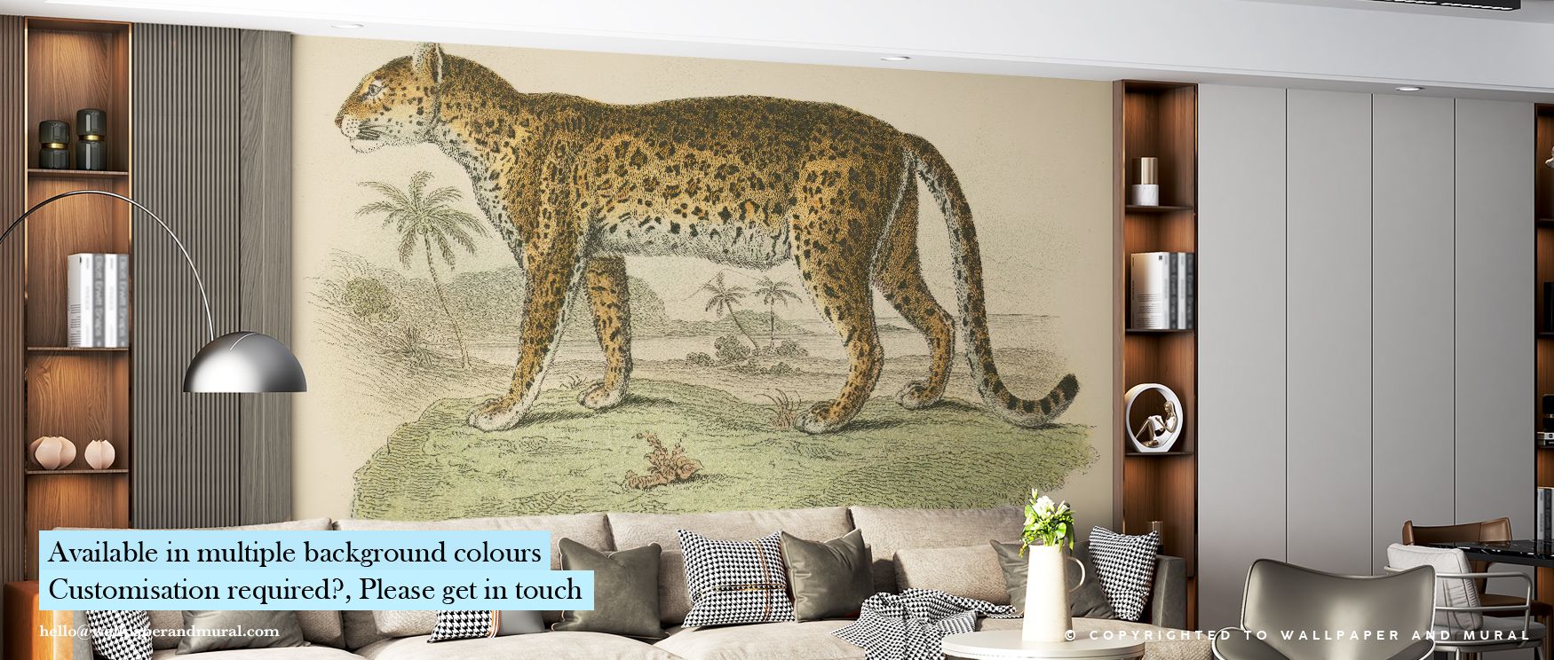 Vintage Leopard Wallpaper channels both serenity and strength through painterly texture. Each motif dances under soft light, bringing warmth and rhythm to refined spaces that value artistic confidence and nostalgic grace. 
