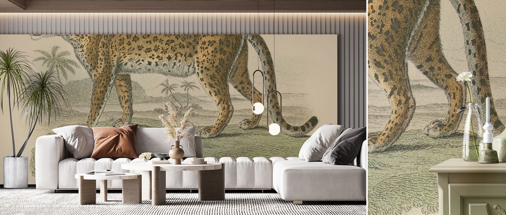 Softly detailed and luxuriously toned, Vintage Leopard Wallpaper merges artistry and comfort. Its fluid forms add rhythm to rooms, capturing wild inspiration through sophisticated craftsmanship and timeless visual rhythm. 
