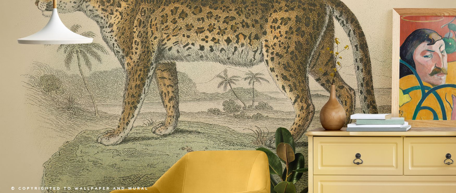 Vintage Leopard Wallpaper captures nostalgic elegance through dynamic tone transitions. Its balanced design lends warmth to creative interiors, offering quiet drama and an intimate sense of vintage refinement. 