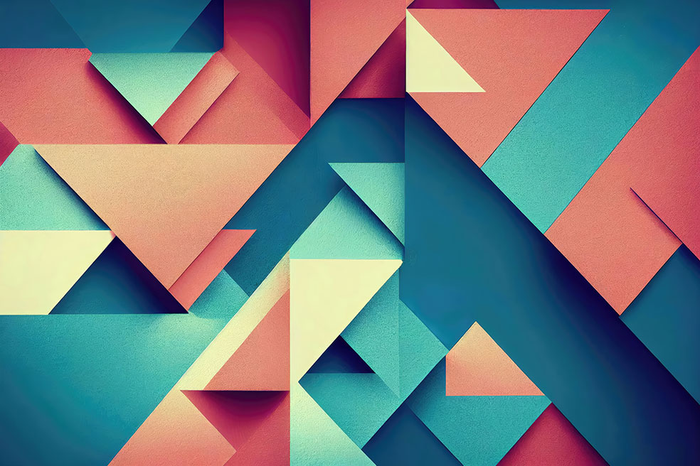 Overlapping Triangles Abstract Peel and Stick Wallpaper for Living Room ...